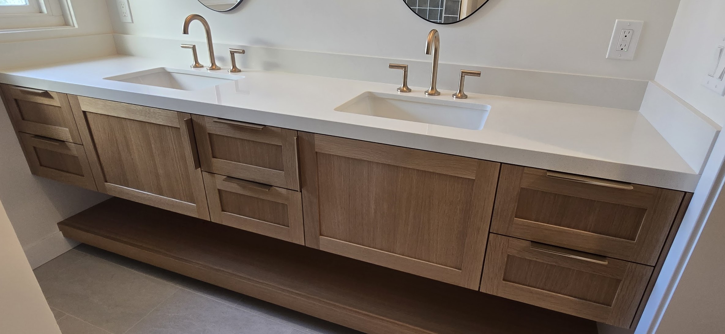 Floating Wood Double Vanity