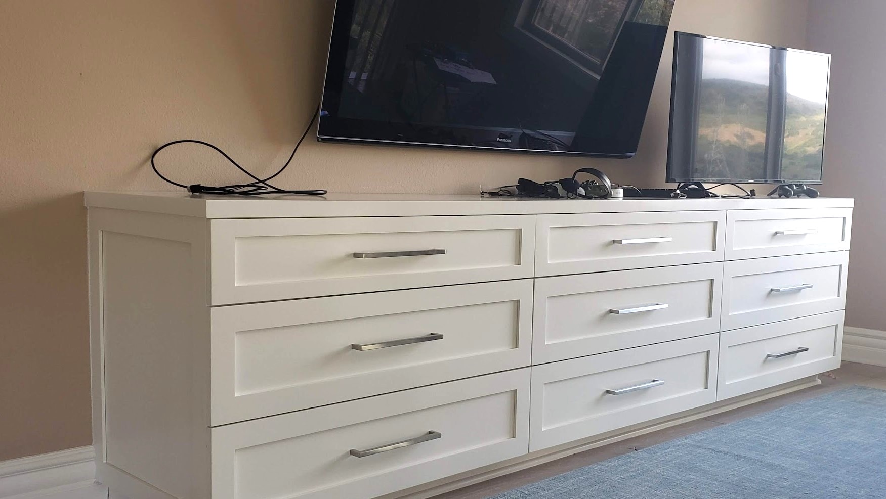 Modern White Media Storage Dresser